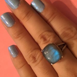 Sterling silver labradorite ring